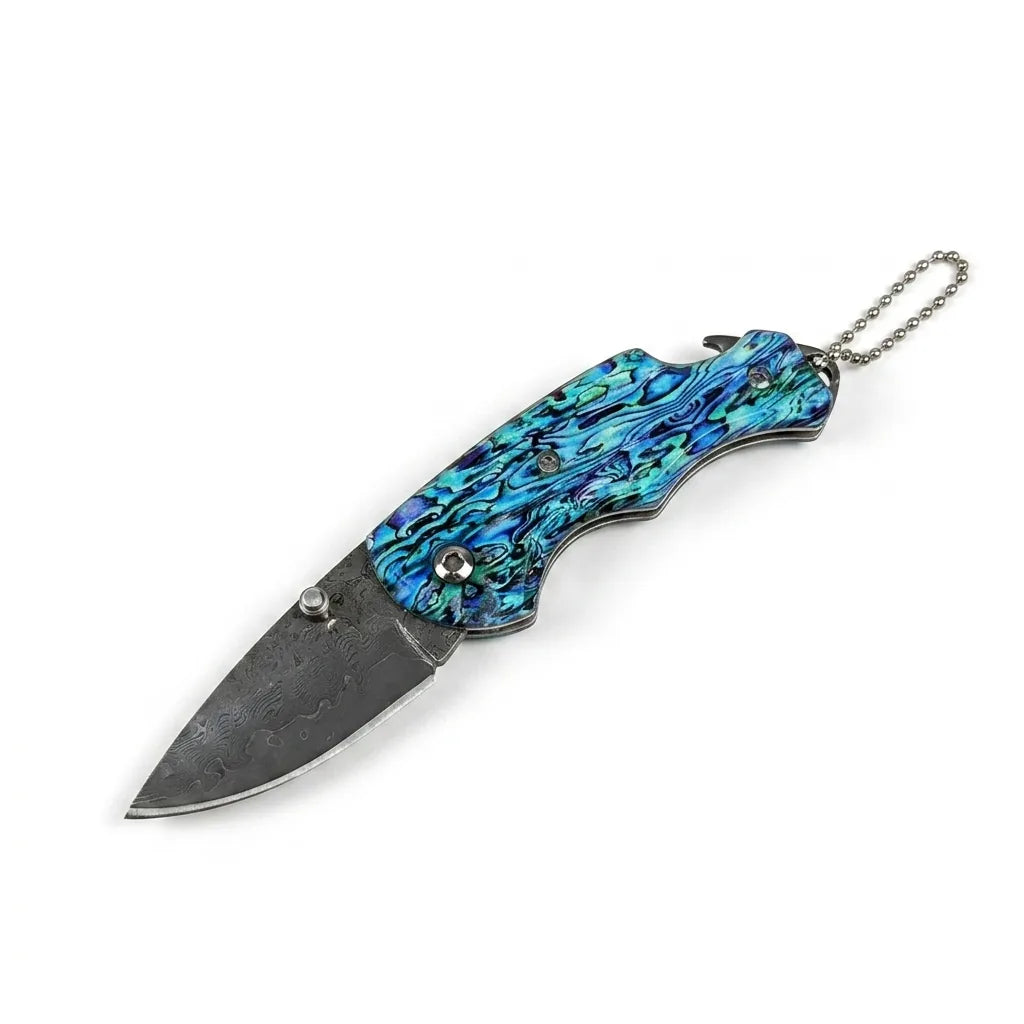 Damascus Folding Knife Damas EDC Collectible Gift - 6451