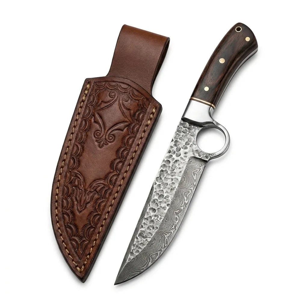Damascus Straight Knife 20 N Collectible Fixed Blade - 5741