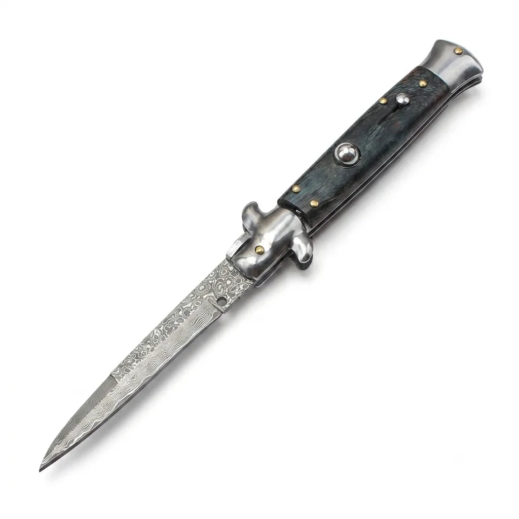 Damascus Folding Knife AKC I EDC Collectible Gift - 4934