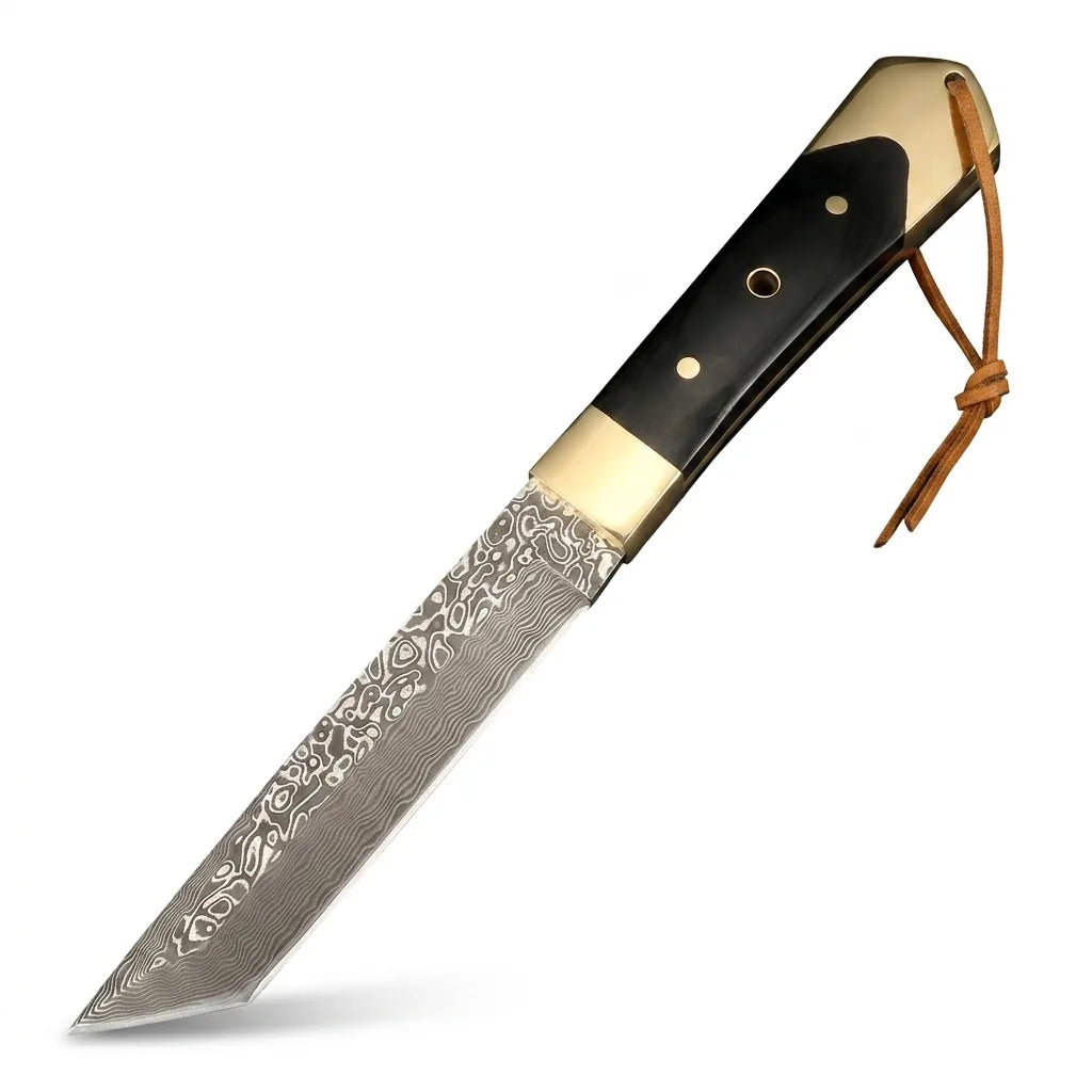 Damascus Straight Knife Upgr Collectible Fixed Blade - 5550