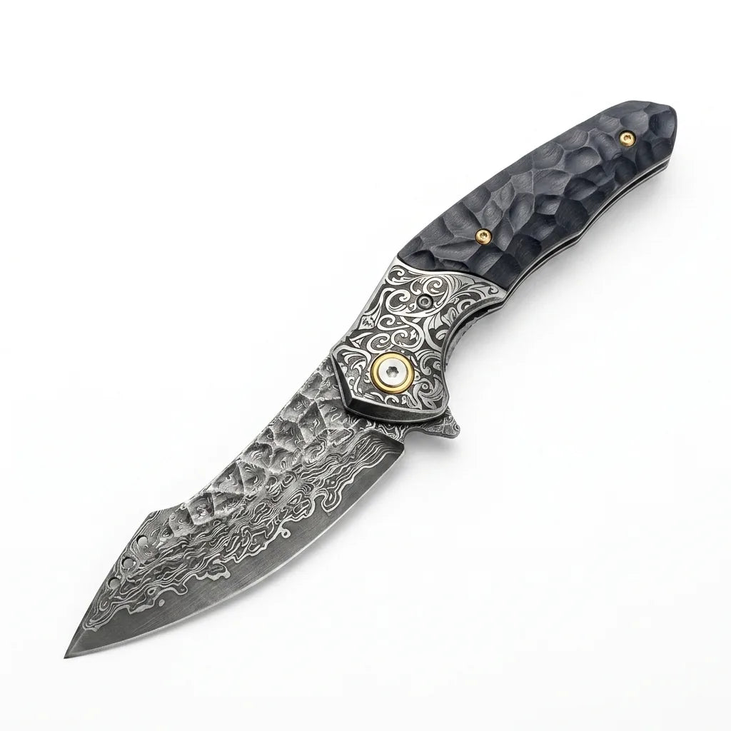 Damascus EDC Folder Mystic Eagle EDC Collectible Gift - 7029