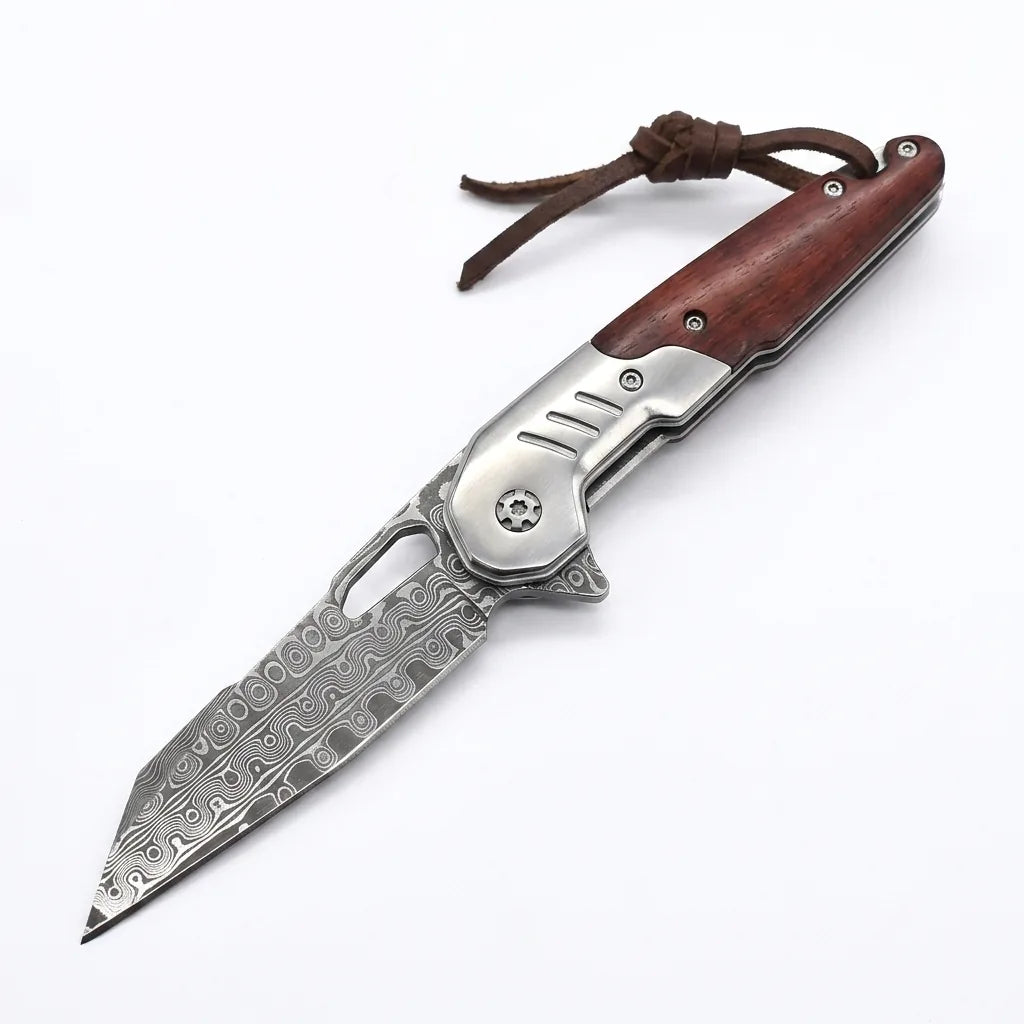 Damascus Folding Knife LUOKE EDC Collectible Gift - 6036