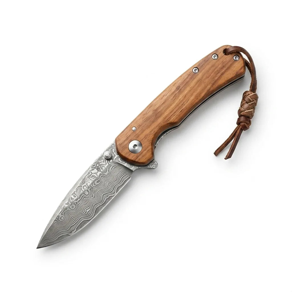 Damascus Folding Knife Damas EDC Collectible Gift - 5436