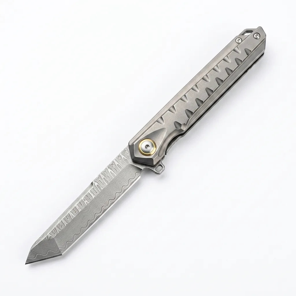 Damascus Folding Knife Thund EDC Collectible Gift - 6191