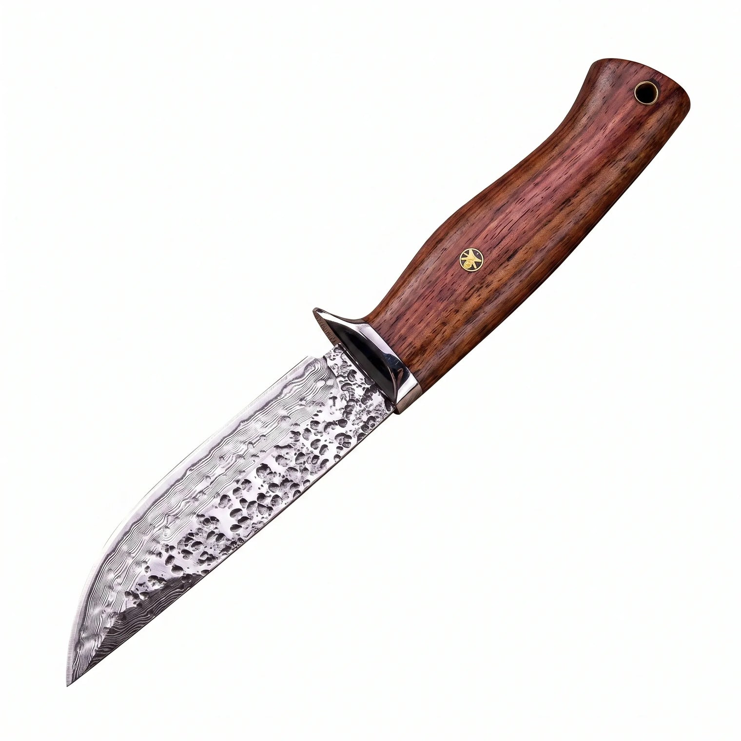 Damascus Folding EDC Knife Rosewood Handle - 4387