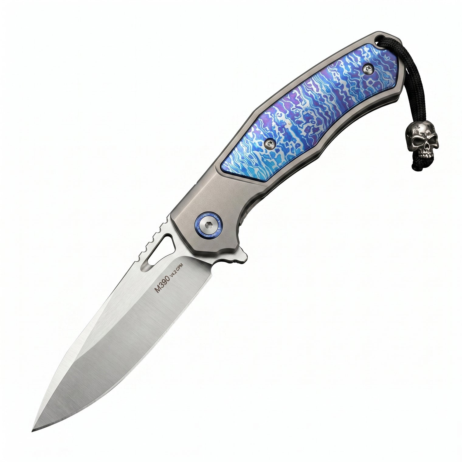 Damascus Folding Knife “Cruiser” · M390 Steel Folding Knife 7295 Outdoor Camping EDC Handcrafted Knife Collection Gift Display Special Hand-Forged Gift Edition