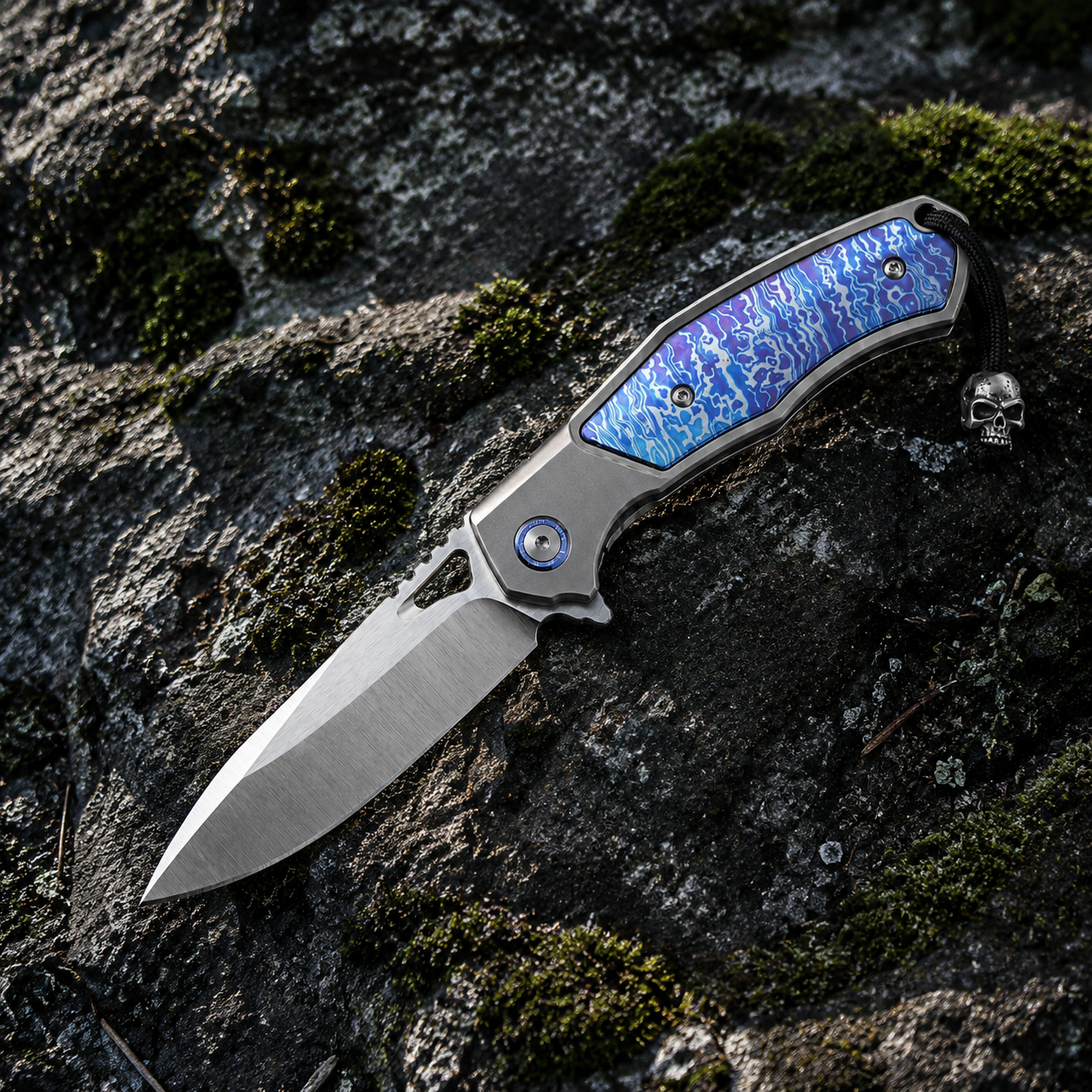 Damascus Folding Knife “Cruiser” · M390 Steel Folding Knife 7295 Outdoor Camping EDC Handcrafted Knife Collection Gift Display Special Hand-Forged Gift Edition