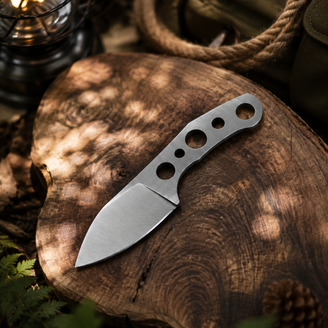 Damascus Outdoor Fixed Blade EDC Small Knife (Orange Heart) 7305 Outdoor Camping EDC Handcrafted Knife Collectible Gift Display-Grade Artfully Forged Gift Edition Outdoor