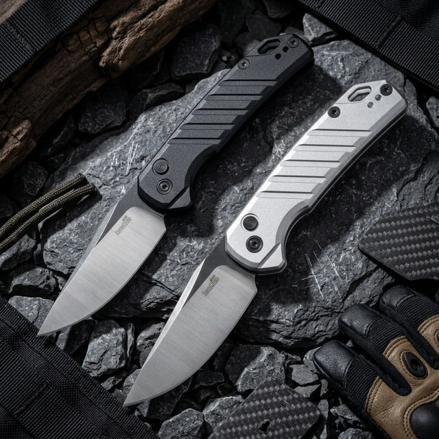OTF Stiletto Knife 7305 Side Jump Pocket Spring Steel - 7255