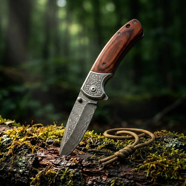 Damascus Folding Knife VG10 EDC Collectible Gift - 5765