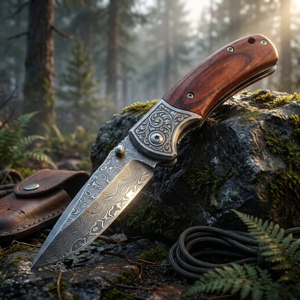 Damascus Folding Knife VG10 EDC Collectible Gift - 5691