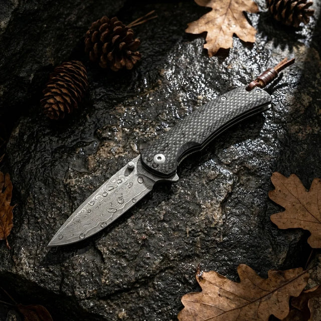 Damascus Folding Knife VG10 EDC Collectible Gift - 5660
