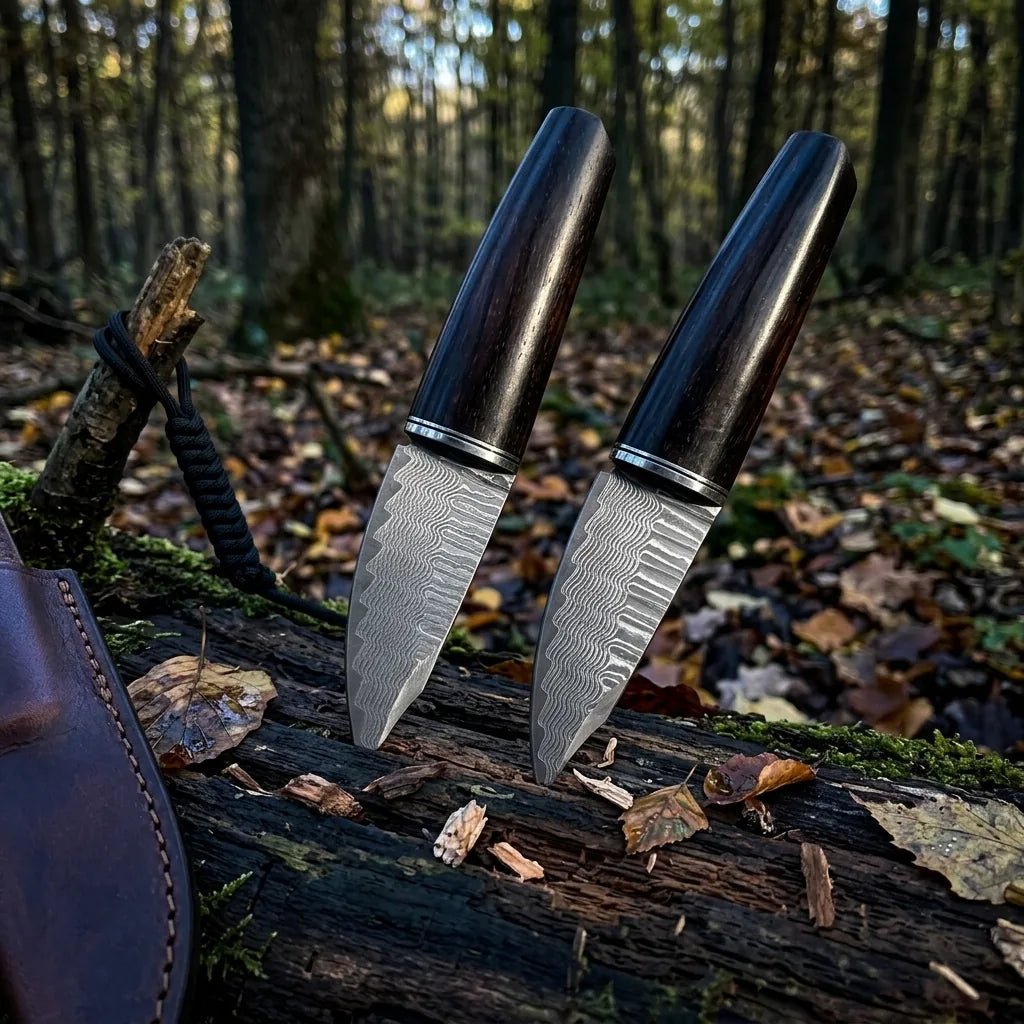 Damascus Straight Knife V G1 Collectible Fixed Blade - 5776