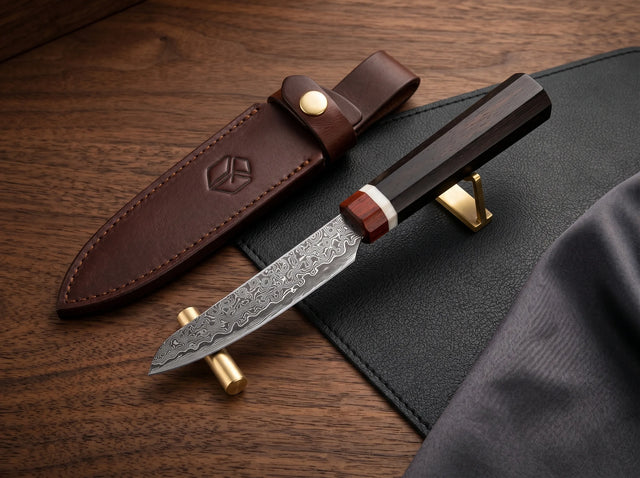 Damascus Kitchen Knife Octagonal Handle Small Knife - 5104