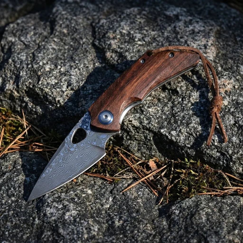 Damascus Folding Knife Eagle Beak Camping EDC Folder - 5174