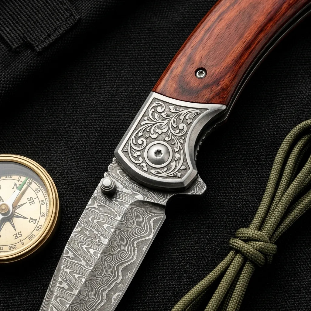 Damascus Folding Knife VG10 EDC Collectible Gift - 5765
