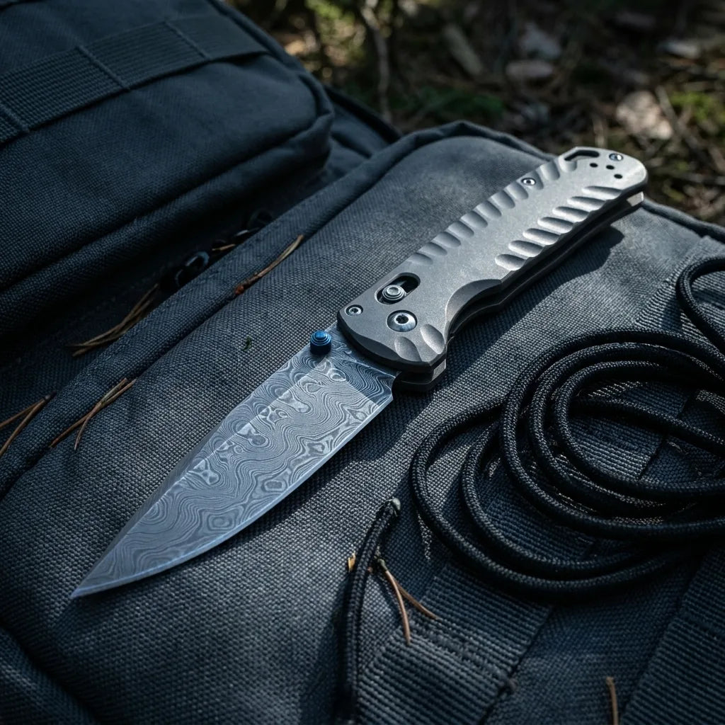 Damascus Folding Knife Chris EDC Collectible Gift - 4863
