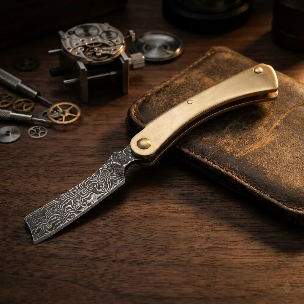 Damascus Folding Knife Mini EDC Collectible Gift - 4967