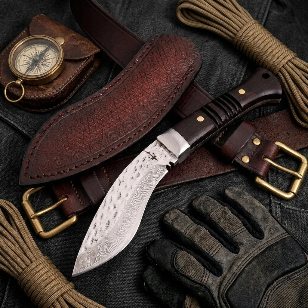 Damascus Straight Knife Stee Collectible Fixed Blade - 5179