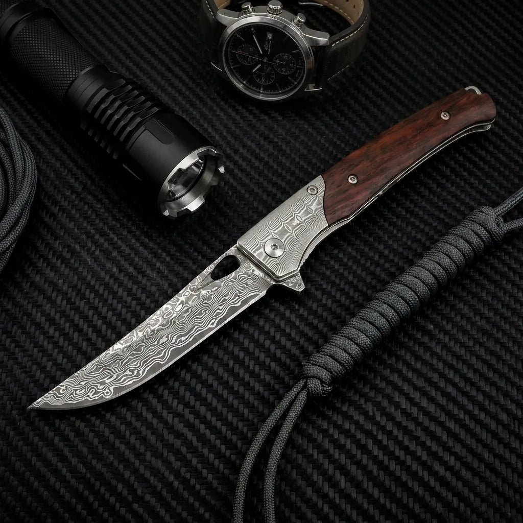 Damascus Folding Knife VG10 EDC Collectible Gift - 5378