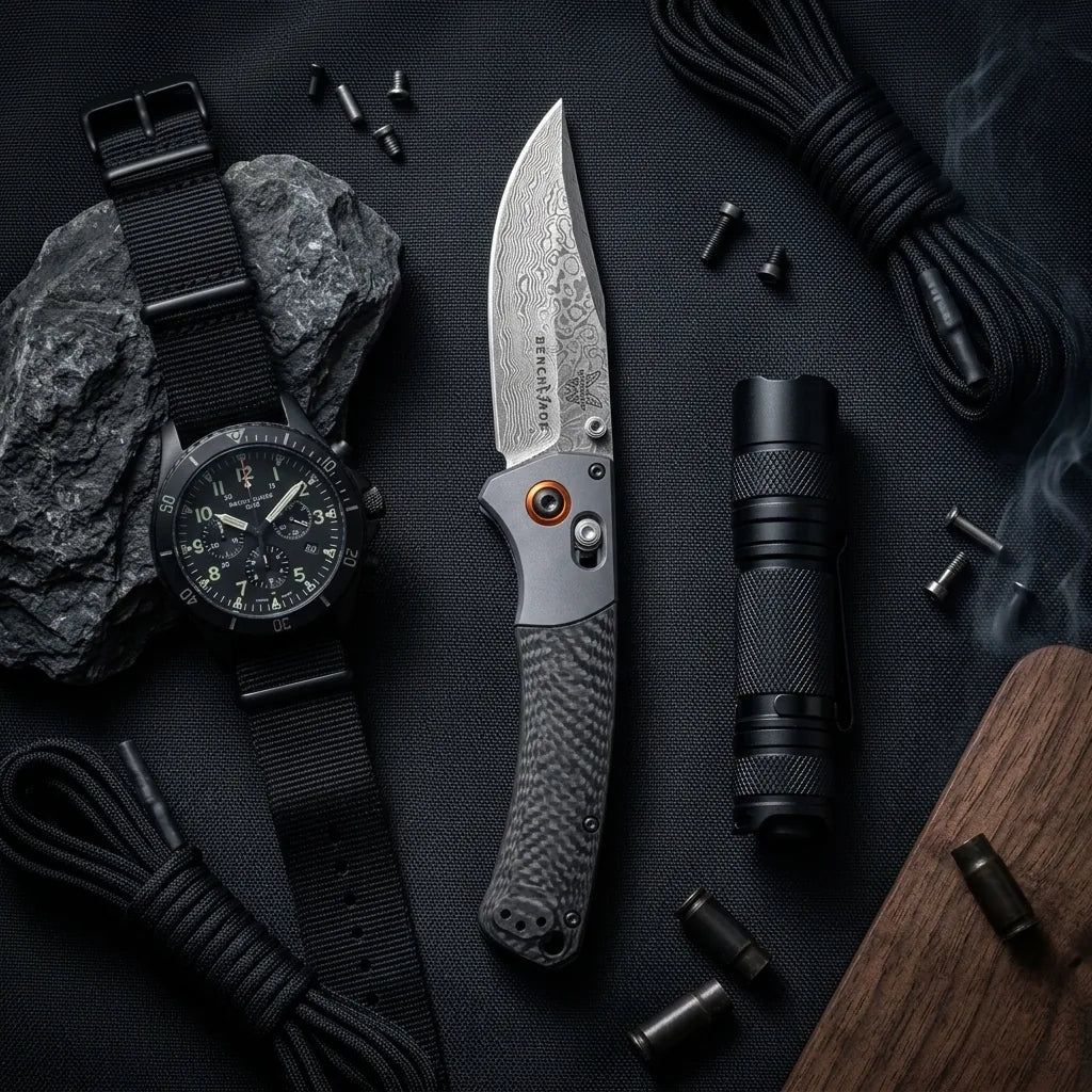 Damascus Folding Knife Butte EDC Collectible Gift - 7188