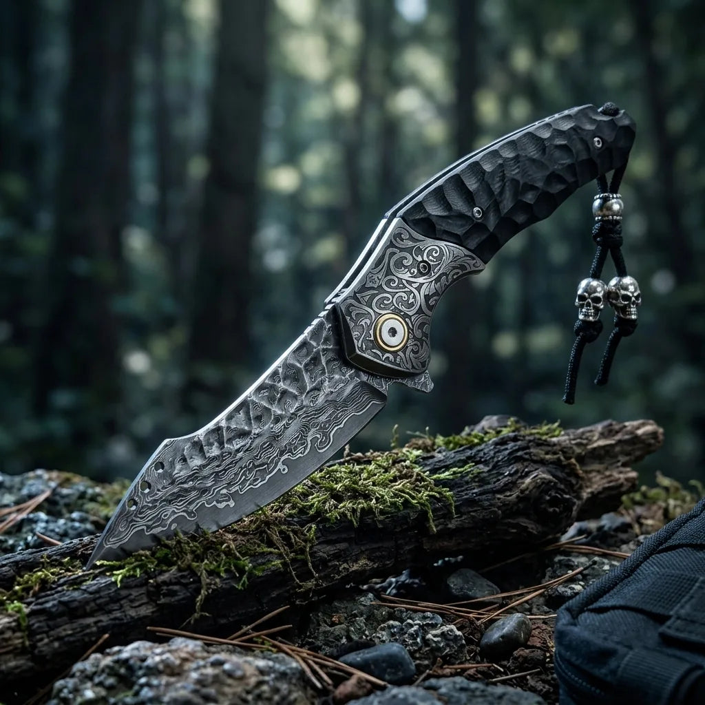 Damascus EDC Folder Mystic Eagle EDC Collectible Gift - 7029