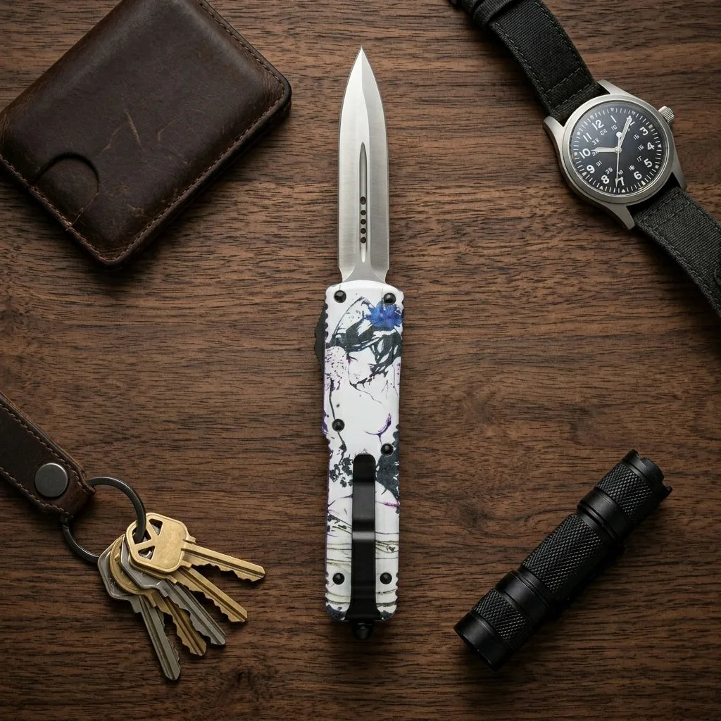 Spring Automatic Knife Micro Collectible OTF Gift - 7158