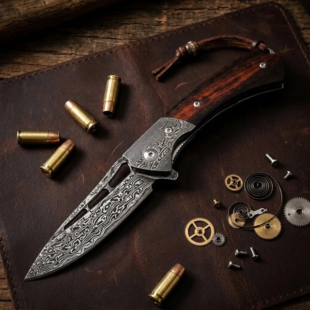 Damascus Folding Knife VG10 EDC Collectible Gift - 5352