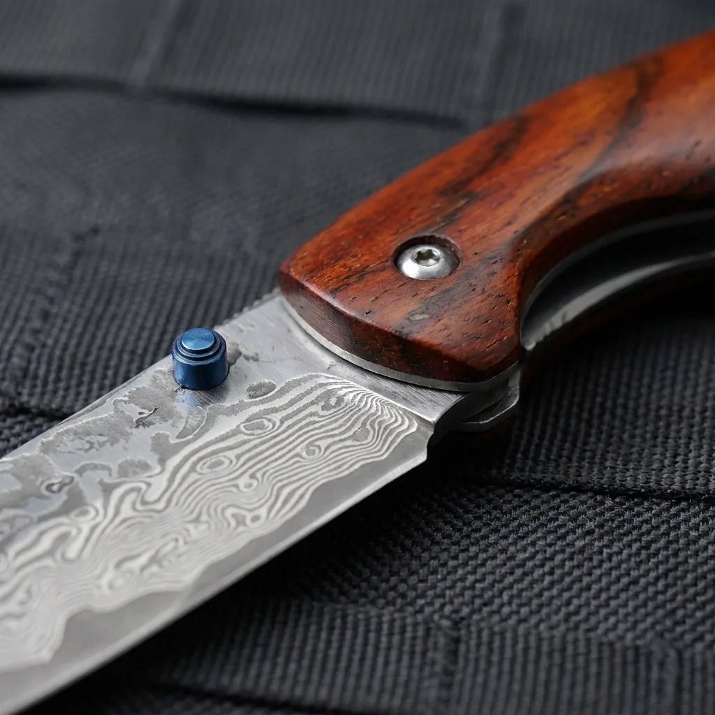 Damascus Folding Knife Thoma EDC Collectible Gift - 3704