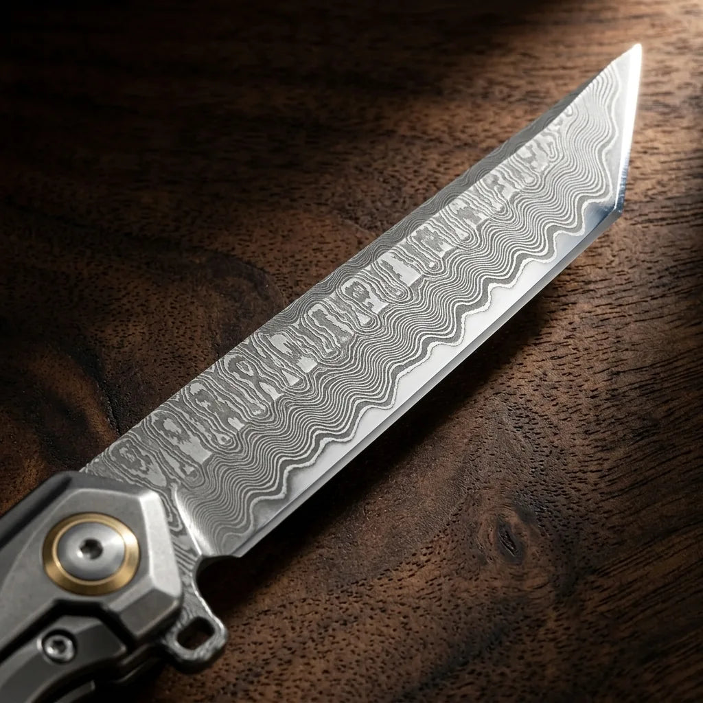 Damascus Folding Knife Thund EDC Collectible Gift - 6191