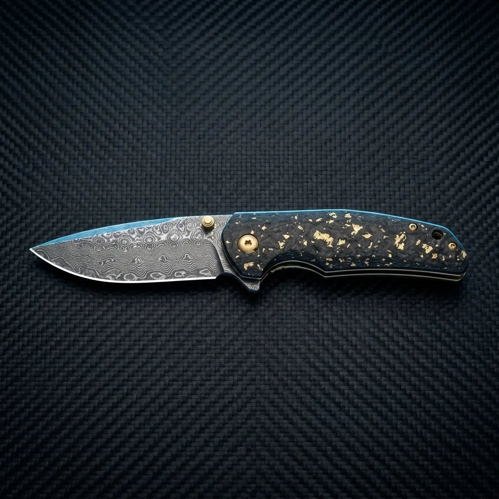 Damascus Folding Knife Eagle Eye EDC Collectible Gift - 6111