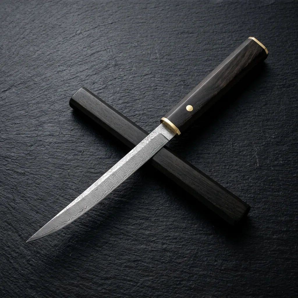 Damascus Straight Knife Equa Collectible Fixed Blade - 5760