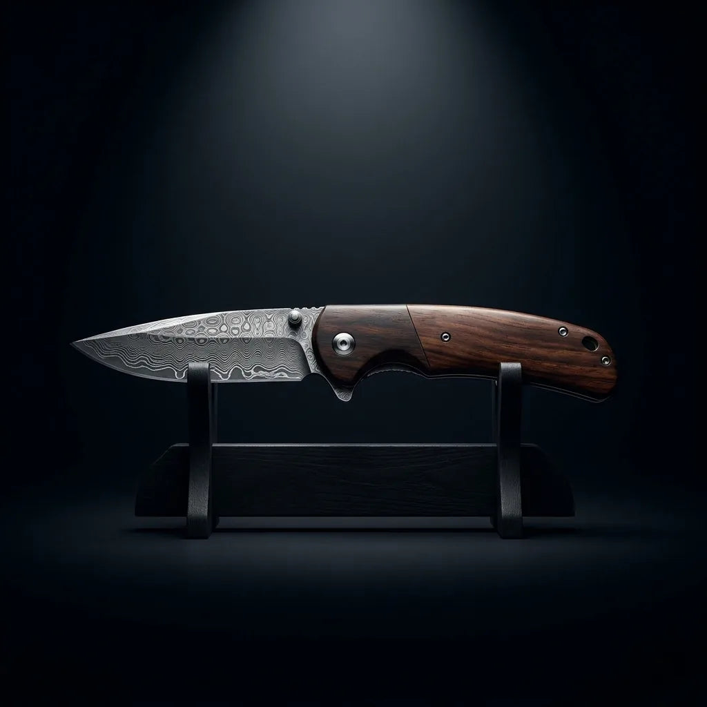 Damascus Folding Knife Mosco EDC Collectible Gift - 4289