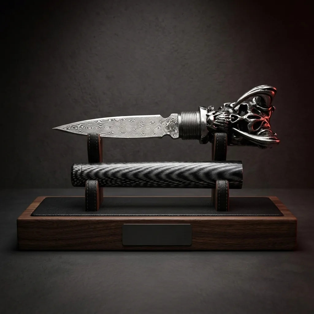 Damascus Straight Knife Stee Collectible Fixed Blade - 5235