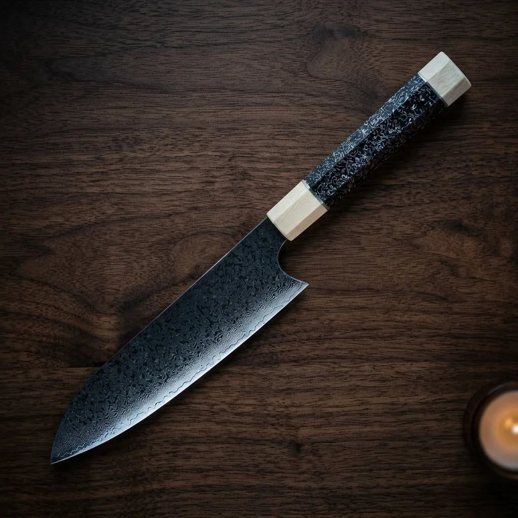 Damascus Straight Knife Gala Collectible Fixed Blade - 5145