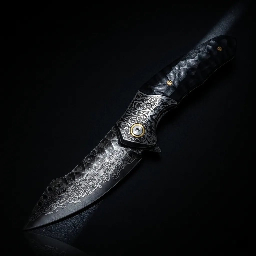 Damascus EDC Folder Mystic Eagle EDC Collectible Gift - 7029