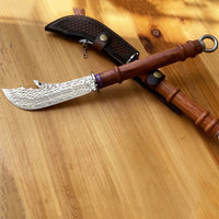 Damascus Outdoor Fixed Blade “Yanyue” Guan Yu Sword 6873 – Outdoor Camping, EDC, Handcrafted Knife, Collectible, Gift, Display, Forged Artwork, Outdoor