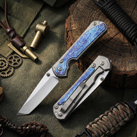 Damascus Outdoor Fixed Blade Knife [Christoph Xiao Sha] Lightning Storm / Export Custom Edition 6870 Outdoor Camping EDC Handcrafted Knife Collection Gift Display-Grade Artfully Forged Gift Item