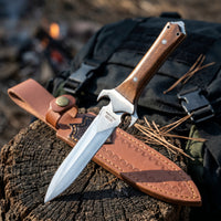 Damascus Outdoor Fixed Blade “The Arbiter” Tactical Knife 6881 – Outdoor Camping EDC Handcrafted Knife, Collector's Item, Gift, Display Piece, Artfully Forged Gift Edition, Outdoor Handcrafted