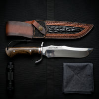 Damascus Outdoor Fixed-Blade Knife: Grand Game Heavy-Duty Tactical Knife 6890 – Outdoor Camping, EDC, Handcrafted Knife, Collectible, Gift, Display, Forged Artwork, Outdoor