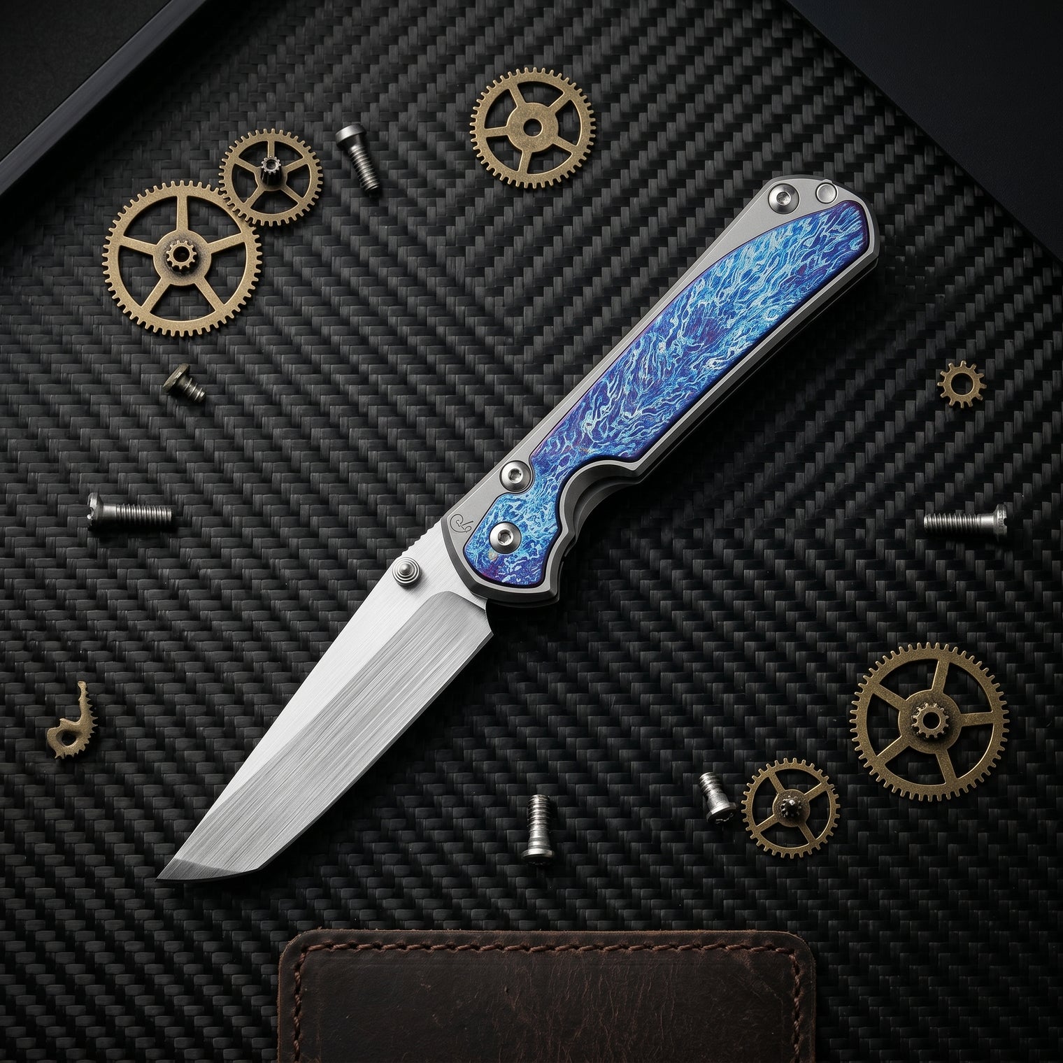 Damascus Outdoor Fixed Blade Knife [Christoph Xiao Sha] Lightning Storm / Export Custom Edition 6870 Outdoor Camping EDC Handcrafted Knife Collection Gift Display-Grade Artfully Forged Gift Item