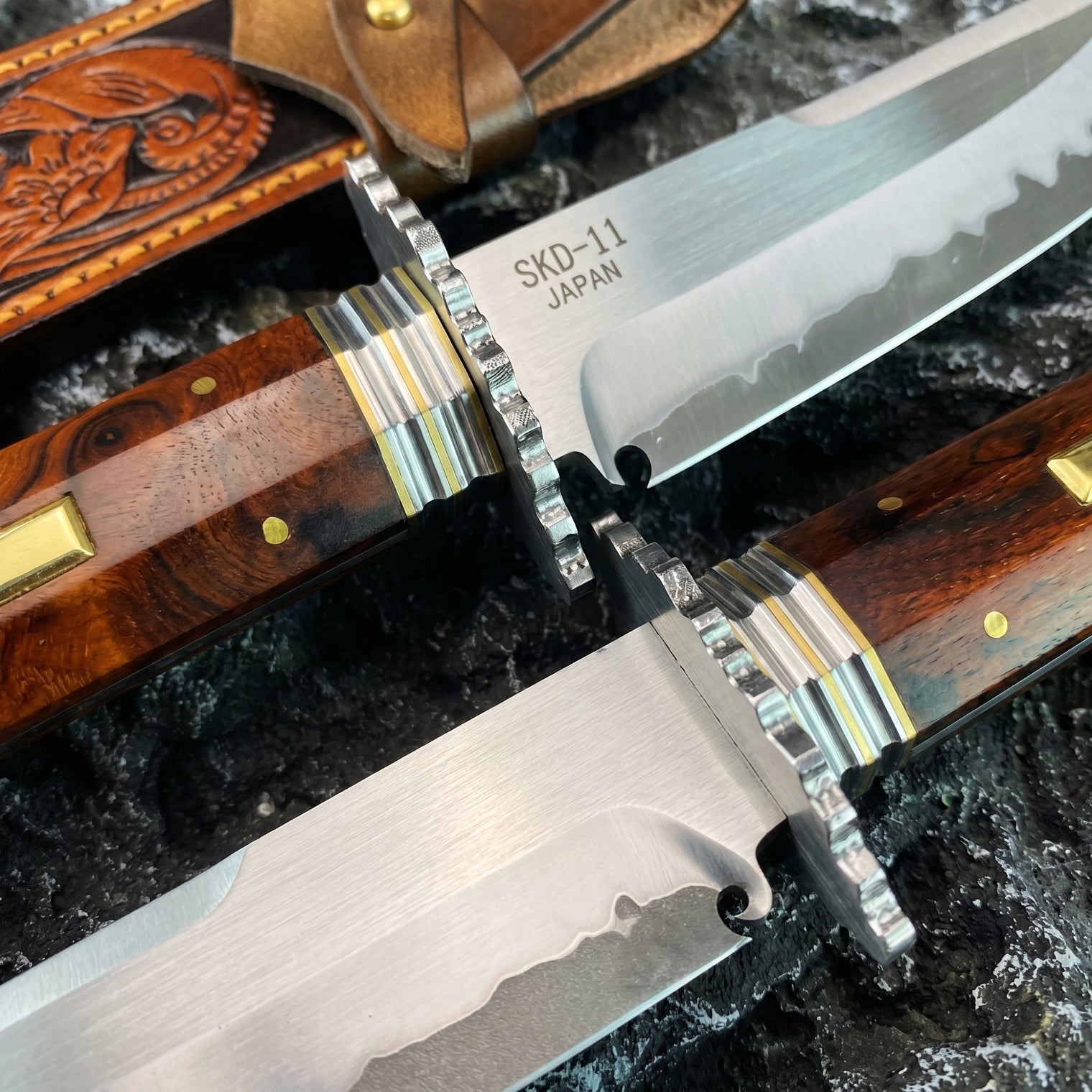 Damascus Outdoor Fixed Blade “Nebula · Dog Bone” 6167 Outdoor Camping EDC Handcrafted Knife—Collectible Gift, Display Piece, Artfully Forged Gift Edition Outdoor Handcrafted Knife