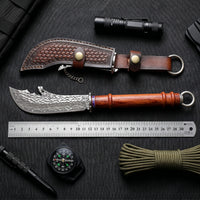 Damascus Outdoor Fixed Blade “Yanyue” Guan Yu Sword 6873 – Outdoor Camping, EDC, Handcrafted Knife, Collectible, Gift, Display, Forged Artwork, Outdoor