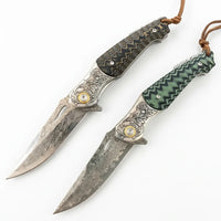 Damascus EDC Folder Golden Eagle EDC Collectible Gift - 7065
