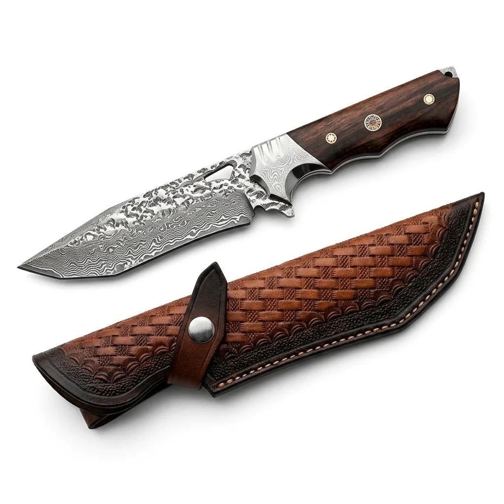 Damascus Straight Knife Tianyi Layered Steel Straight - 5725