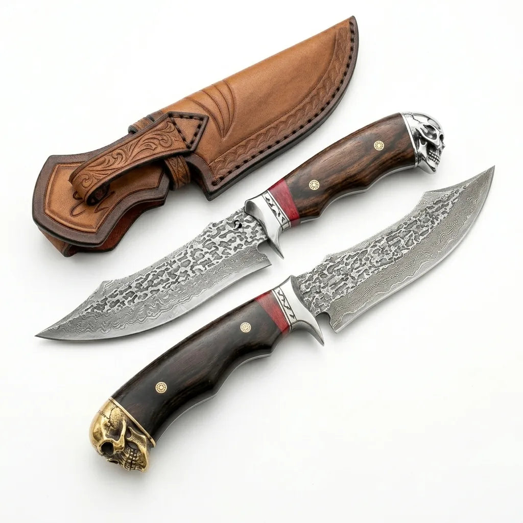 Damascus Straight Knife Harl Collectible Fixed Blade - 5778