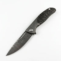 Damascus Folding Knife Bear  EDC Collectible Gift - 6787