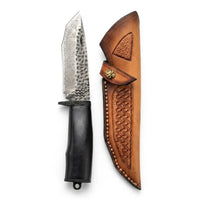 Damascus Straight Knife Chun Collectible Fixed Blade - 5619