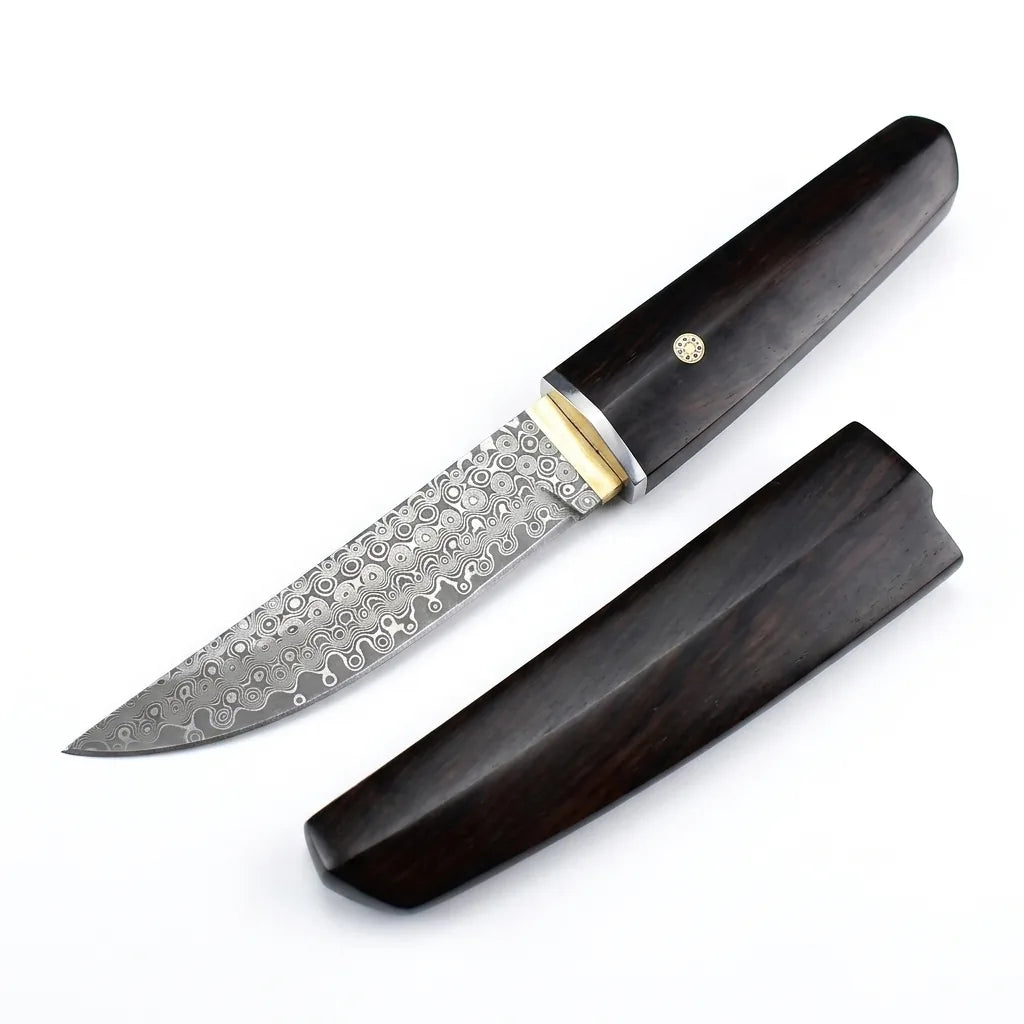 Damascus Straight Knife Raiz Collectible Fixed Blade - 5676