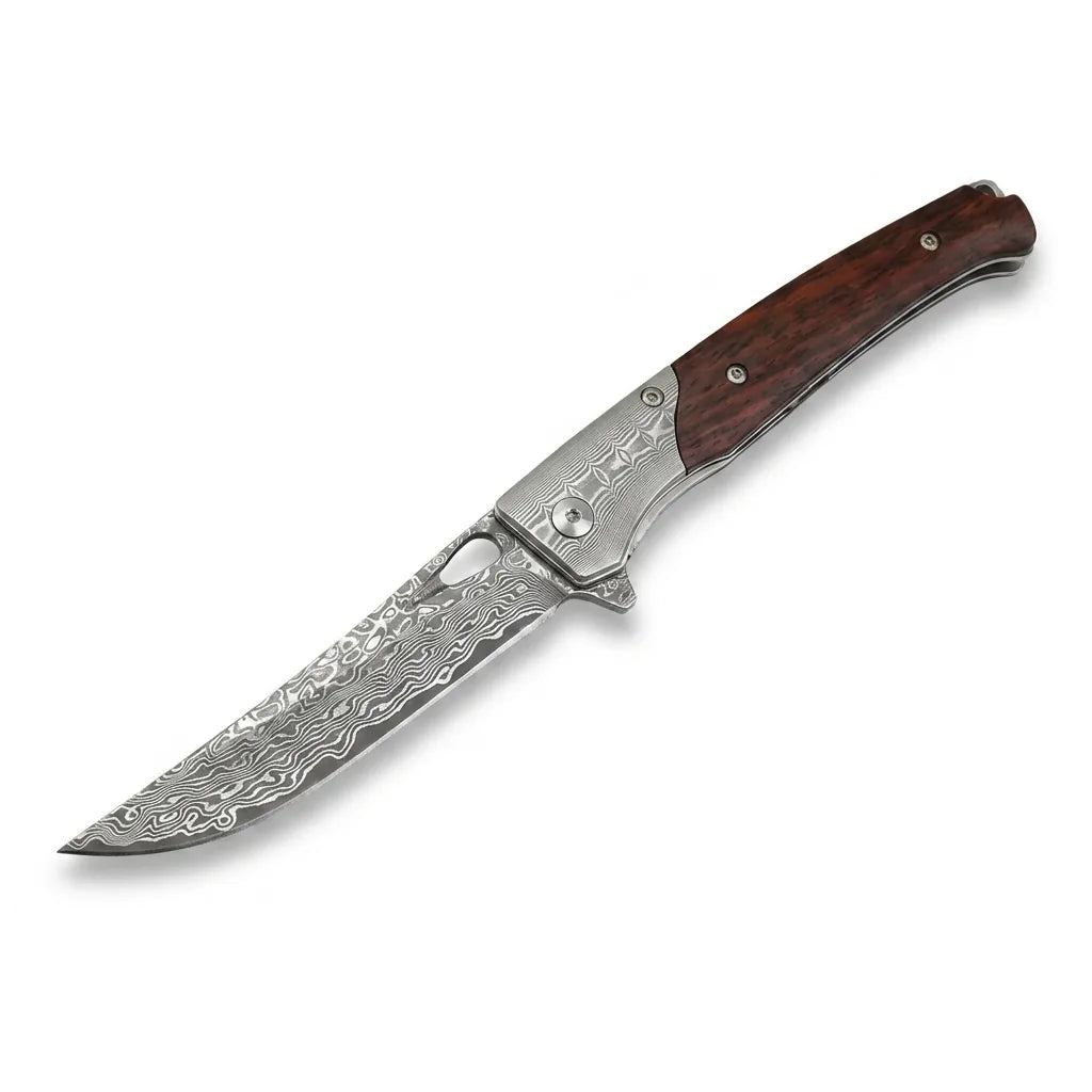 Damascus Folding Knife VG10  EDC Collectible Gift - 5378